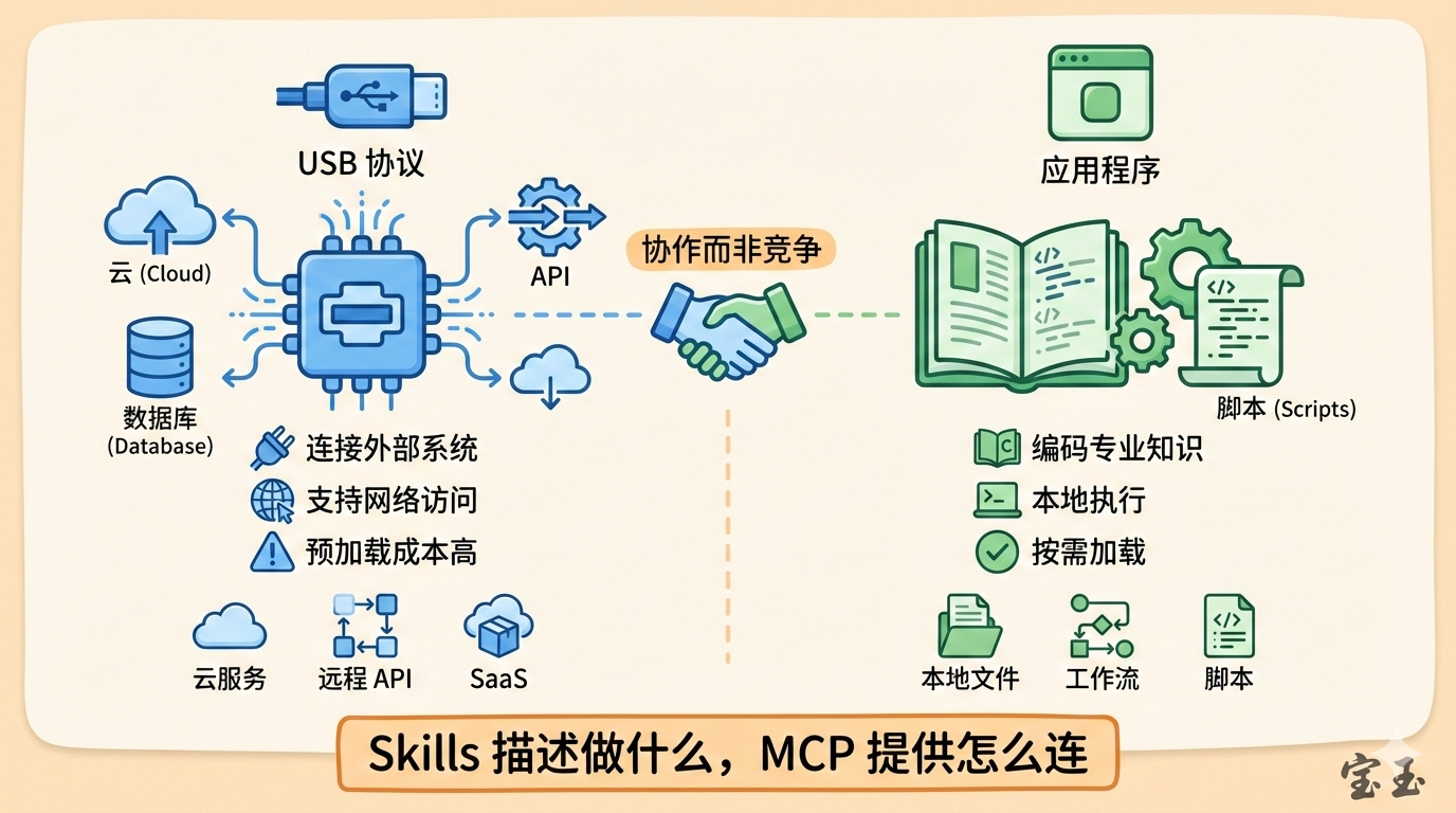 MCP vs Skills:连接协议 vs 应用程序