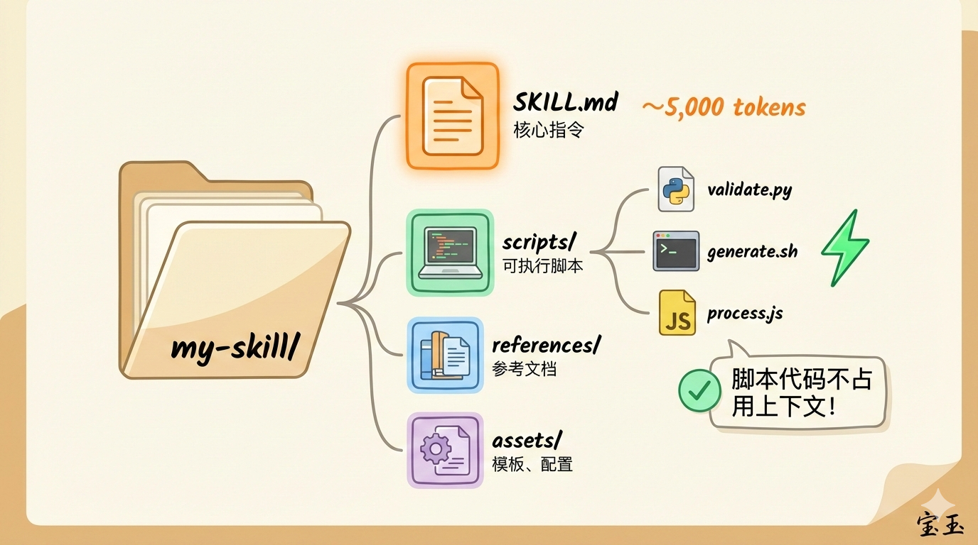 Skill 文件夹结构:脚本不占用上下文