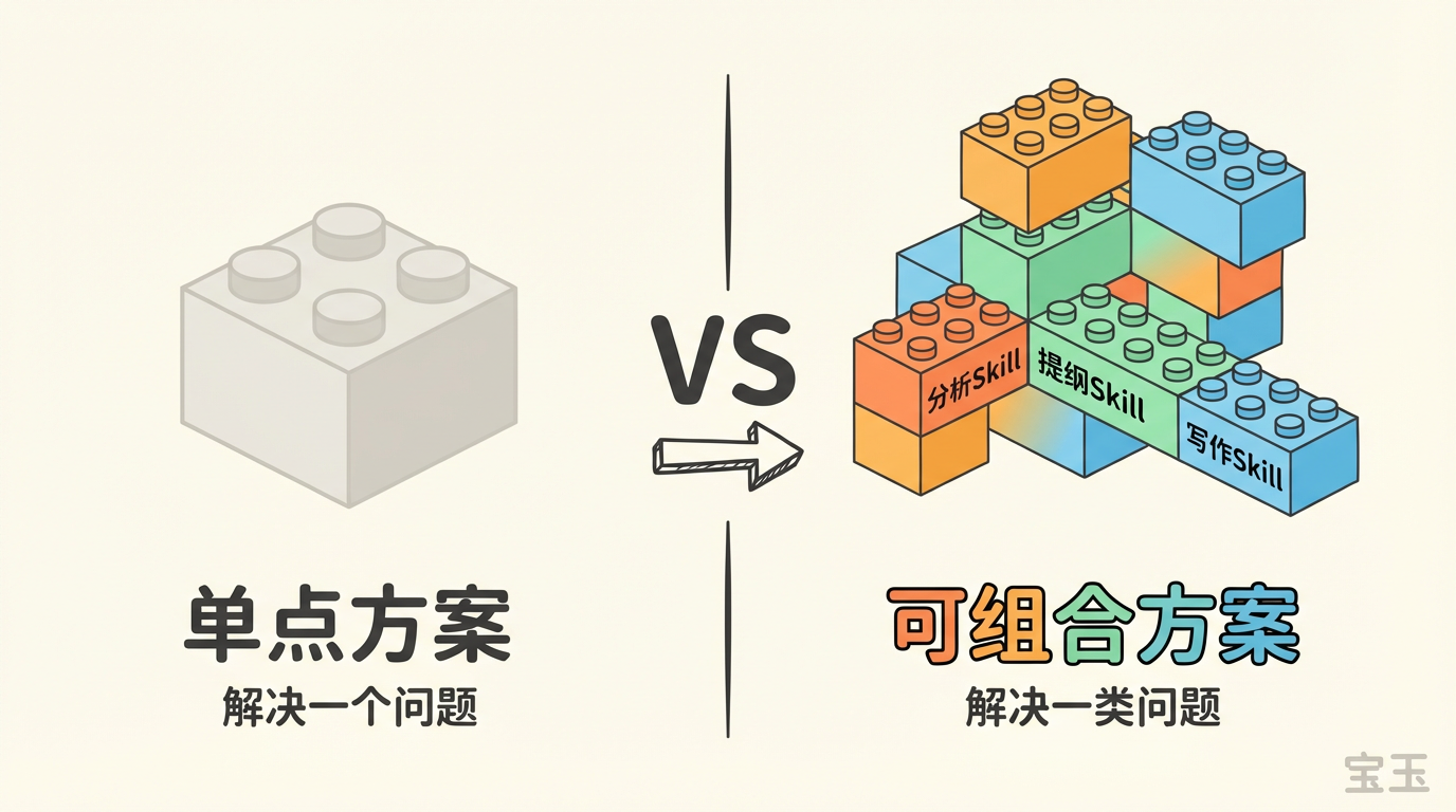 可组合性：单点方案 vs 乐高式组合