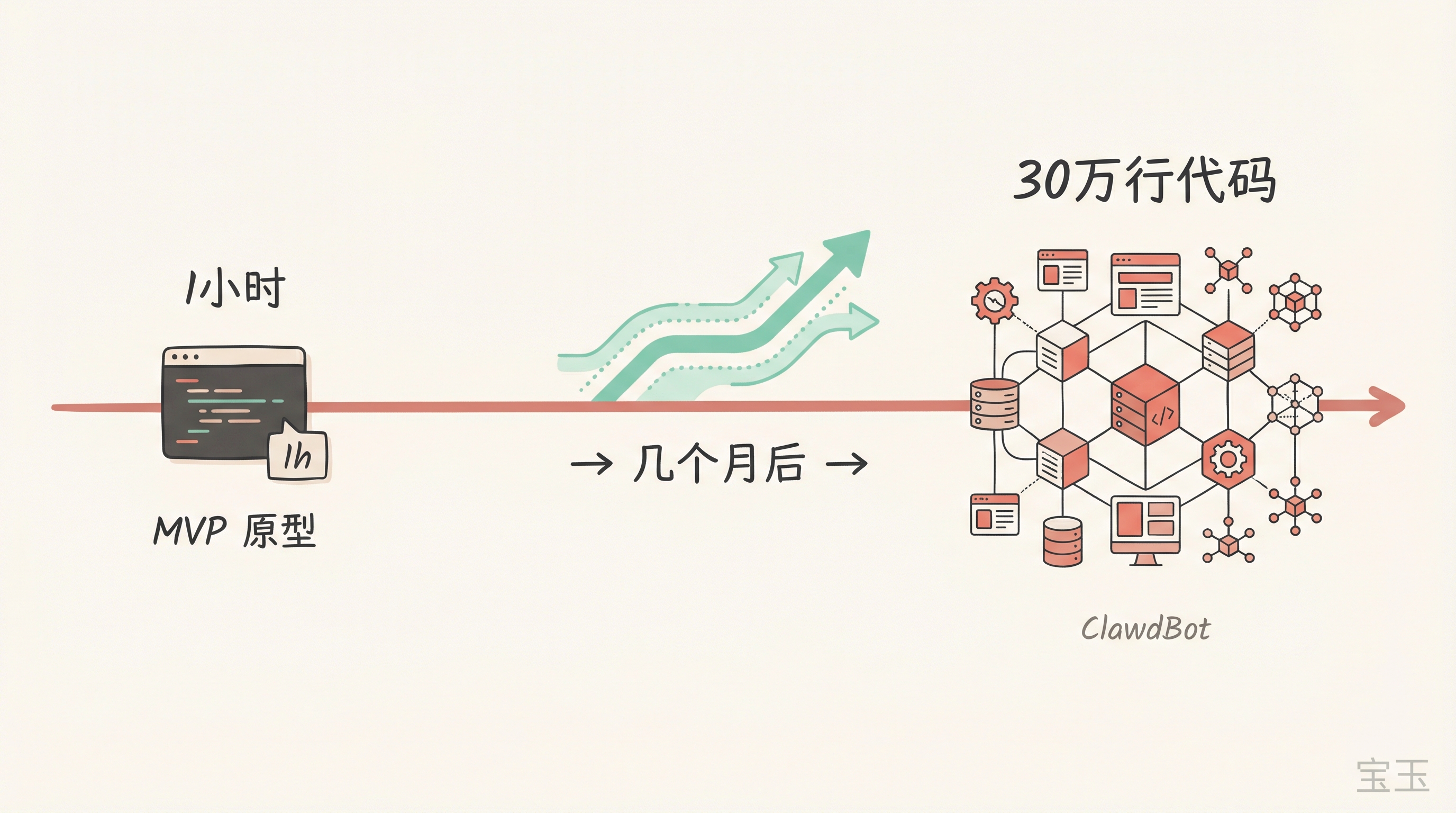 从一小时原型到 30 万行代码的进化过程