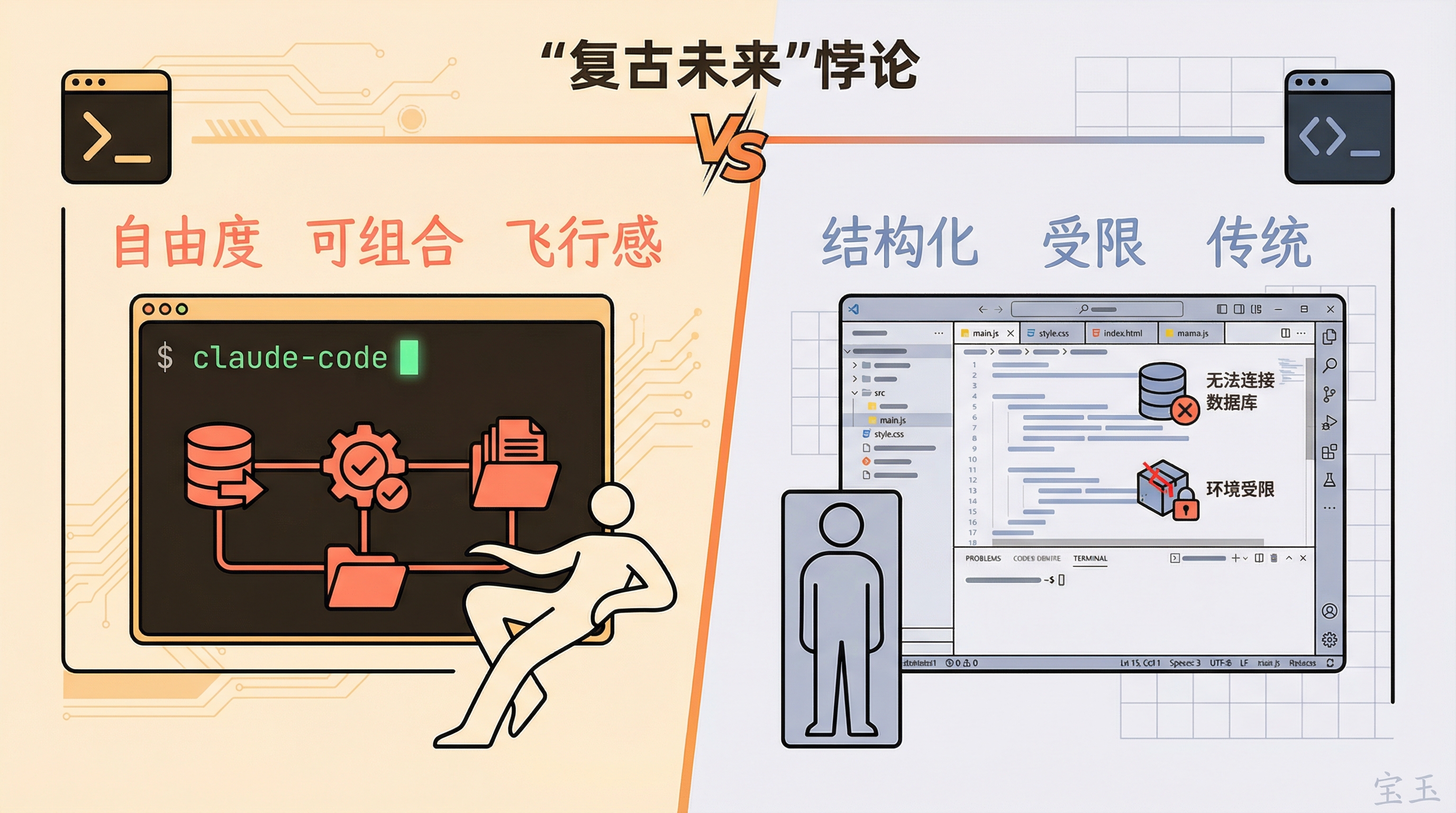 CLI vs IDE 开发范式对比："复古未来"悖论