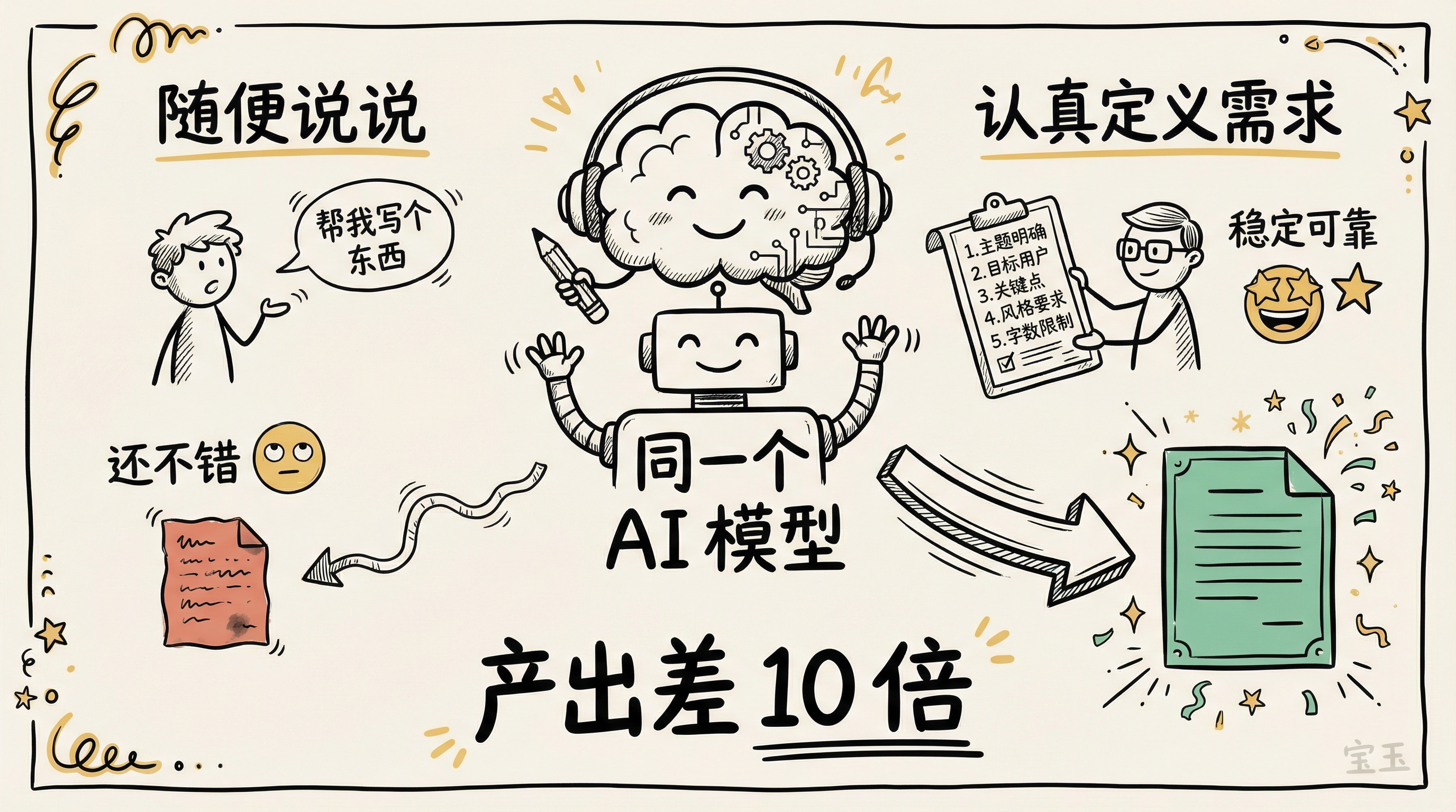 同样的模型，产出差 10 倍