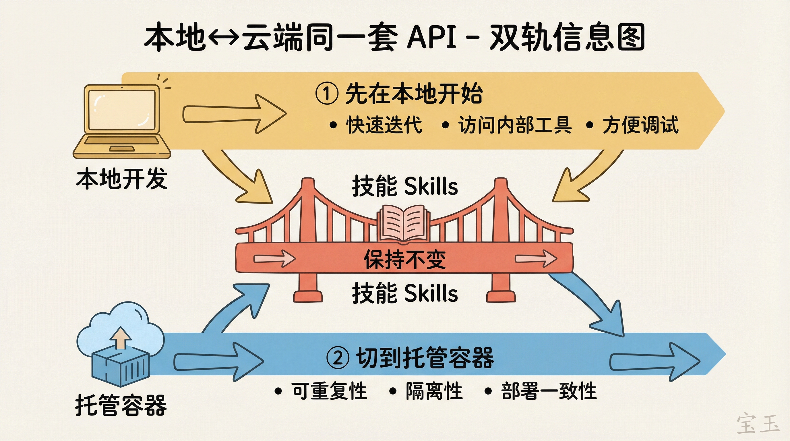 本地↔云端开发循环：技能作为不变的桥梁