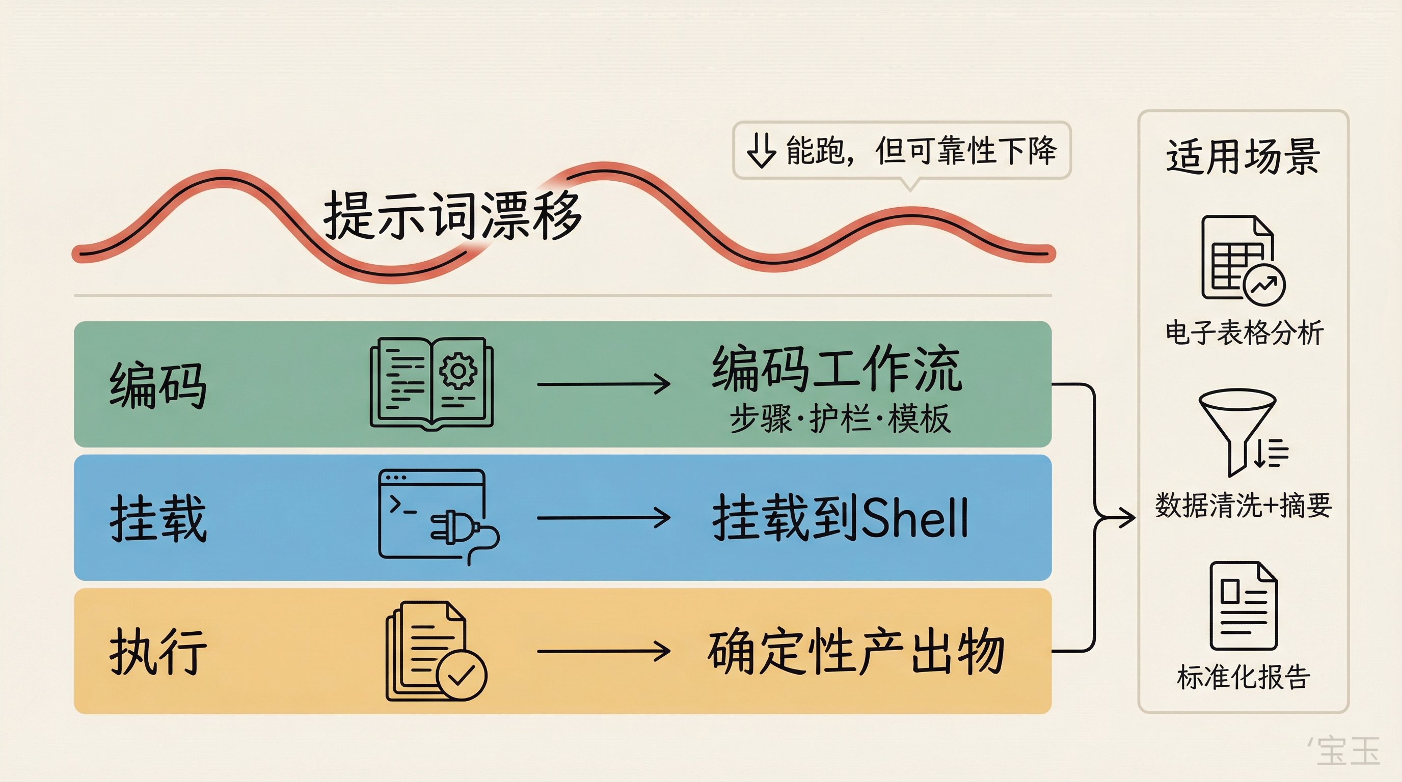 模式 B：技能解决提示词漂移，实现可重复工作流