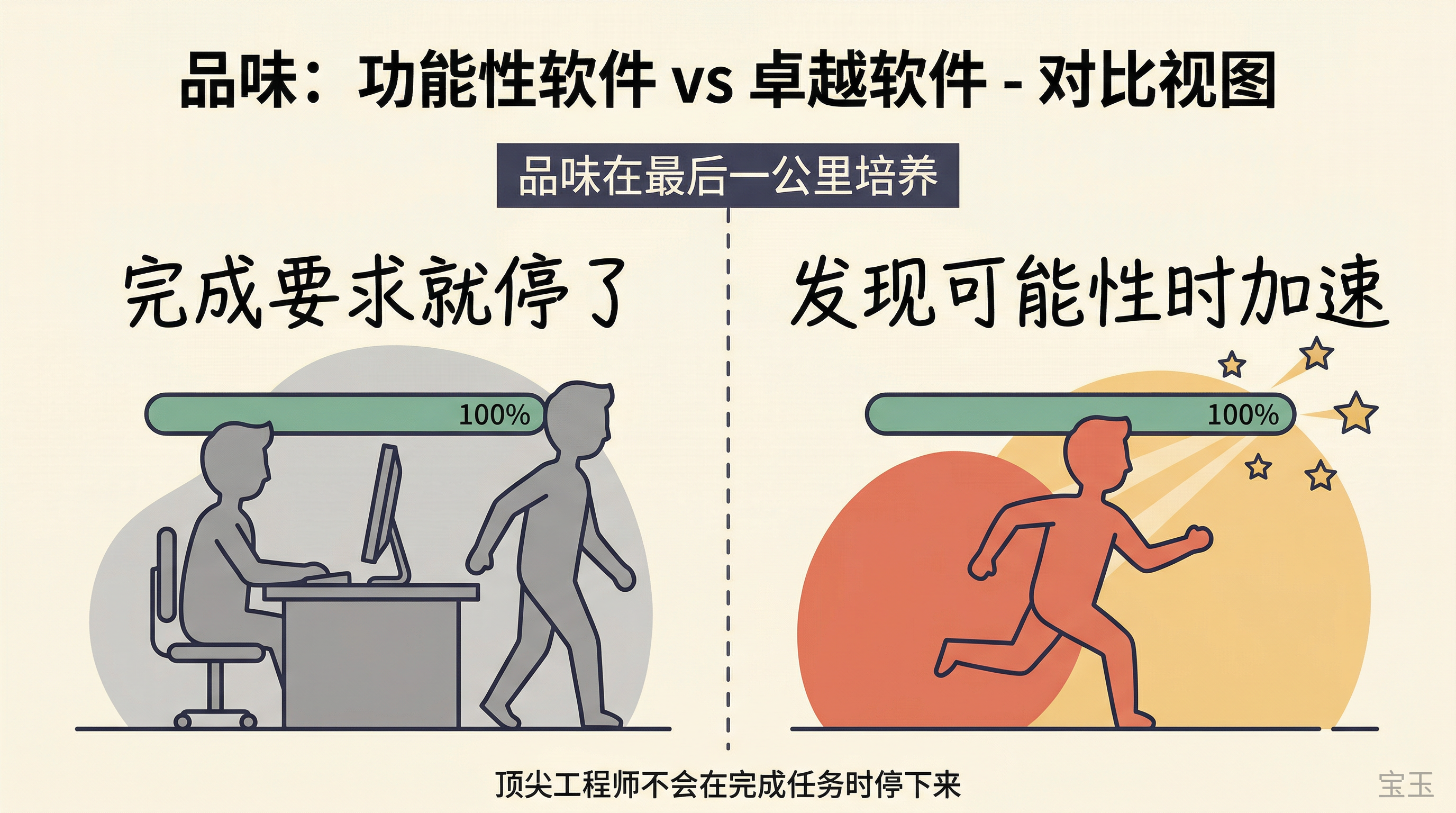 品味对比：功能性软件完成即止步，卓越软件在最后一公里加速