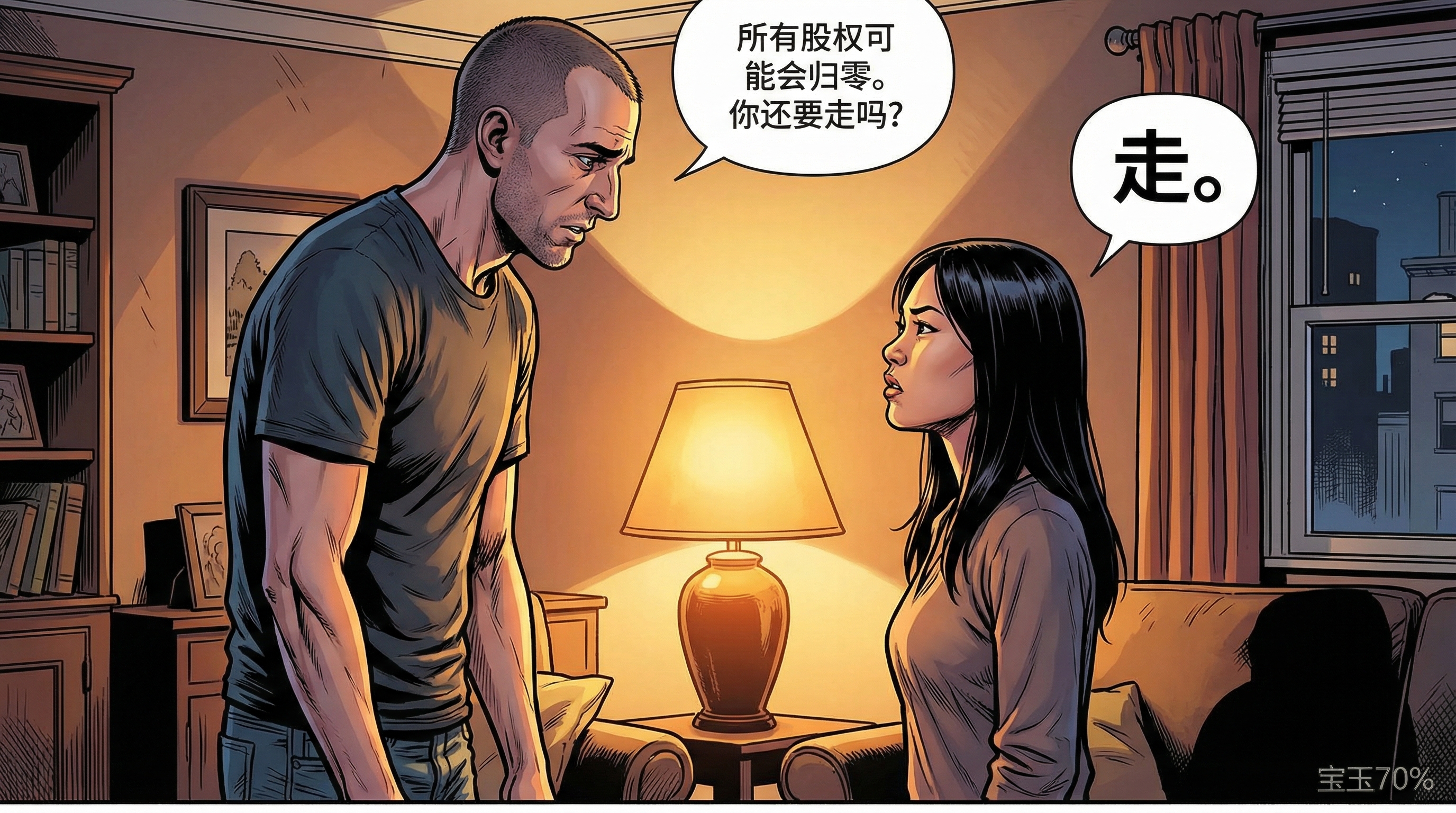 Brockman 告诉妻子股权可能归零，妻子坚定回答"走"