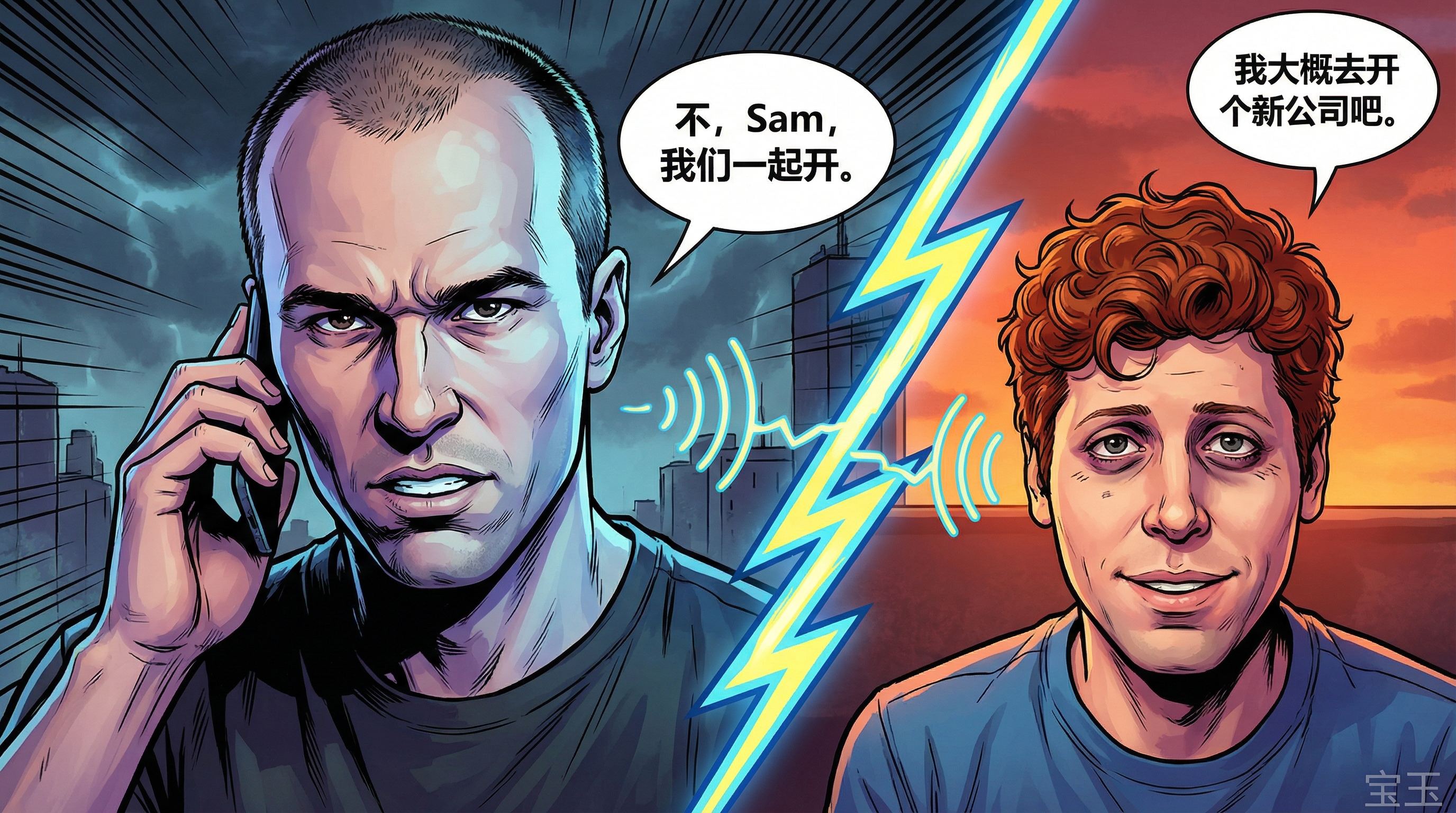 Brockman 和 Sam 的电话：决定一起重新开始