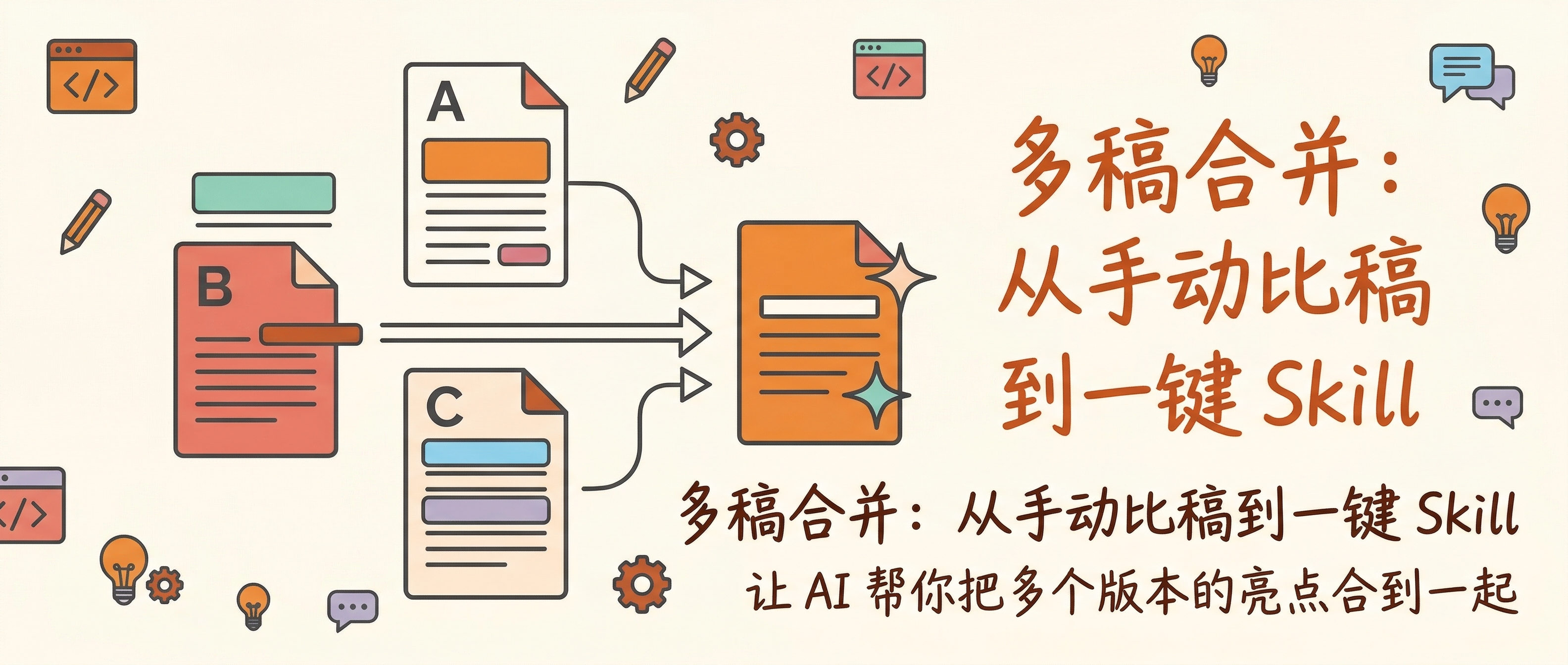 多稿合并：从手动比稿到一键 Skill
