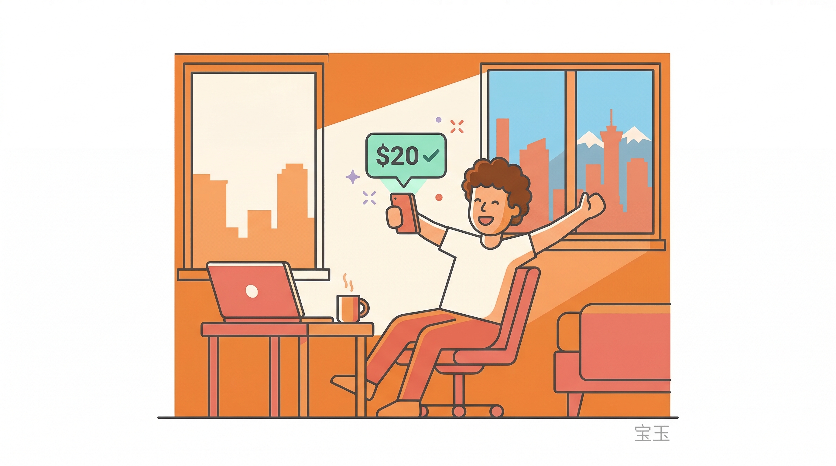 第一笔 $20 收入的激动时刻