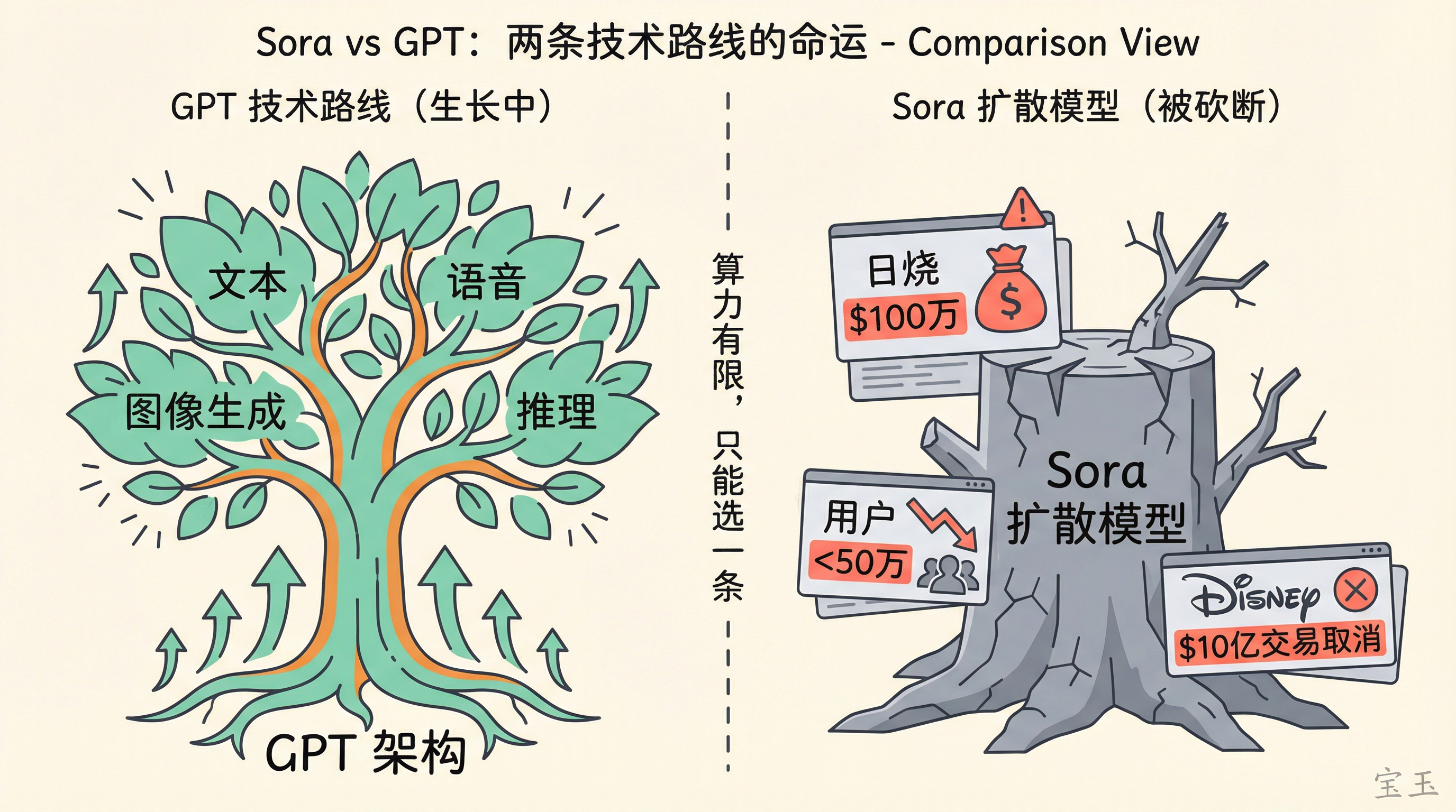 Sora vs GPT：两条技术路线的命运
