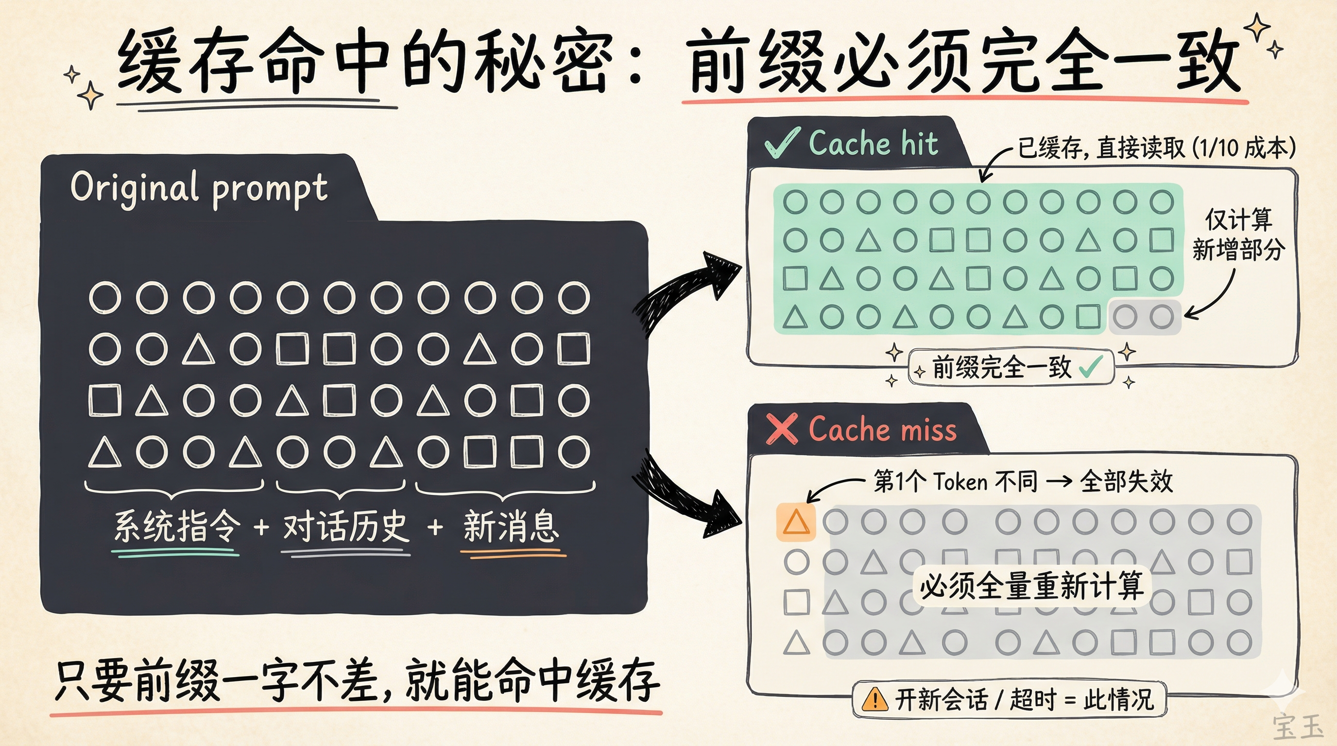 前缀匹配决定缓存是否命中