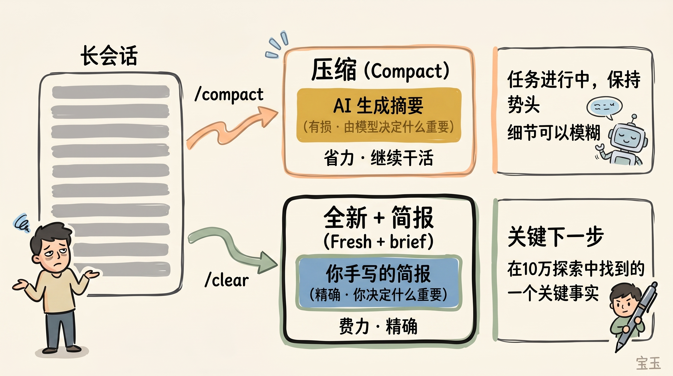 /compact vs /clear 对比