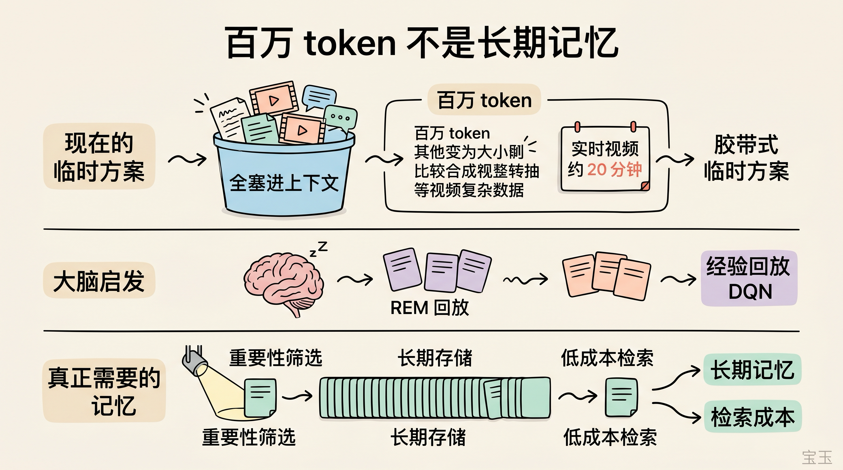 百万 token 不是长期记忆