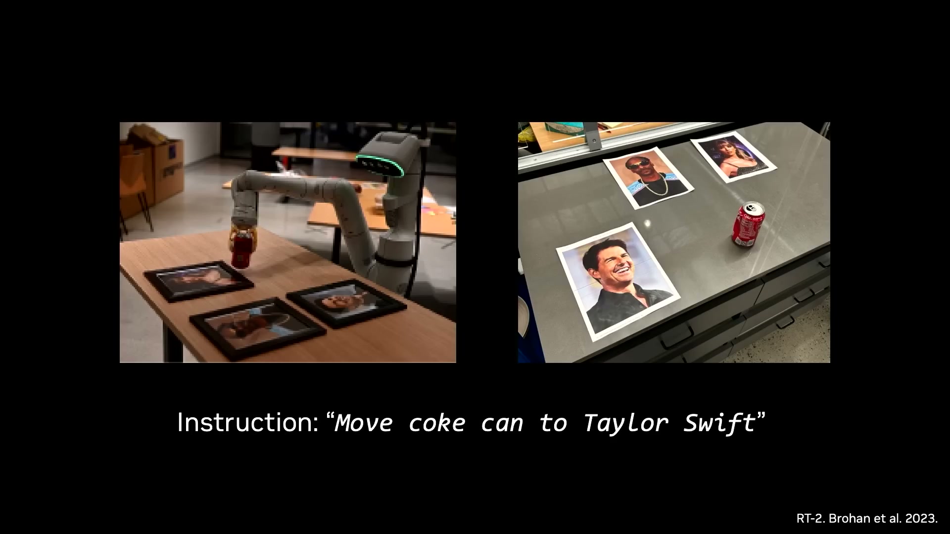 RT-2 论文中的可乐罐与 Taylor Swift 泛化示例