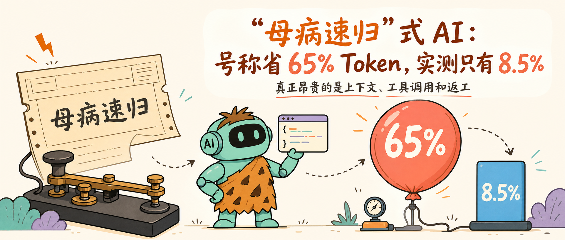 “母病速归”式 AI:号称省 65% Token,实测只有 8.5%